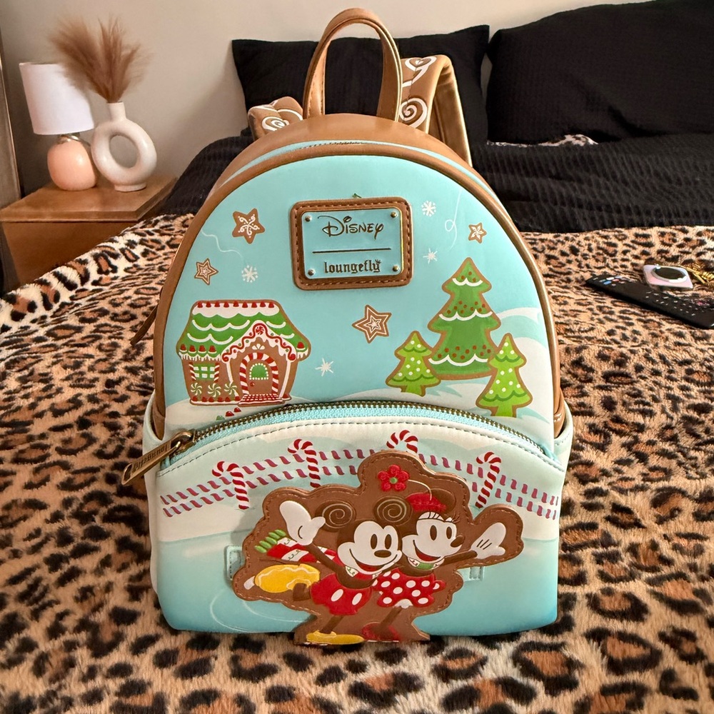 Loungefly Disney Holiday Backpack - Light Blue and Tan